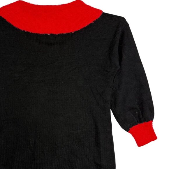 Holiday Time Women's Black Red La La Llama Christmas Sweater Size XL 16-18 - Picture 6 of 10